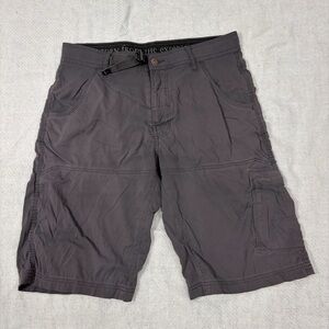 PrAna MENS Zion Breathe Gray Cargo Hiking Shorts Stretch Camp Sz 32Wx12L Gorpcor